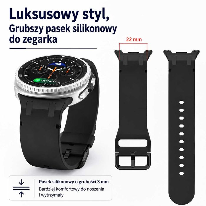 Pasek Sportowy Silikonowy do Samsung Galaxy Watch 8 Classic Szary