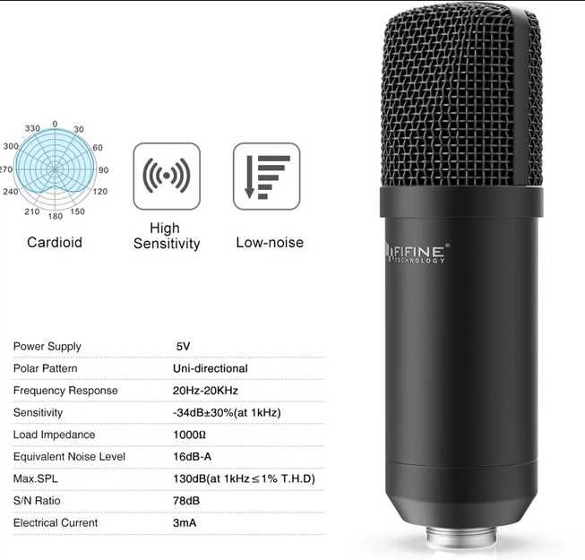 Мікрофон Fifine T730 Б\В