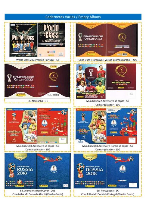 Cadernetas vazias futebol ver descrição Panini Topps e outras 1/3