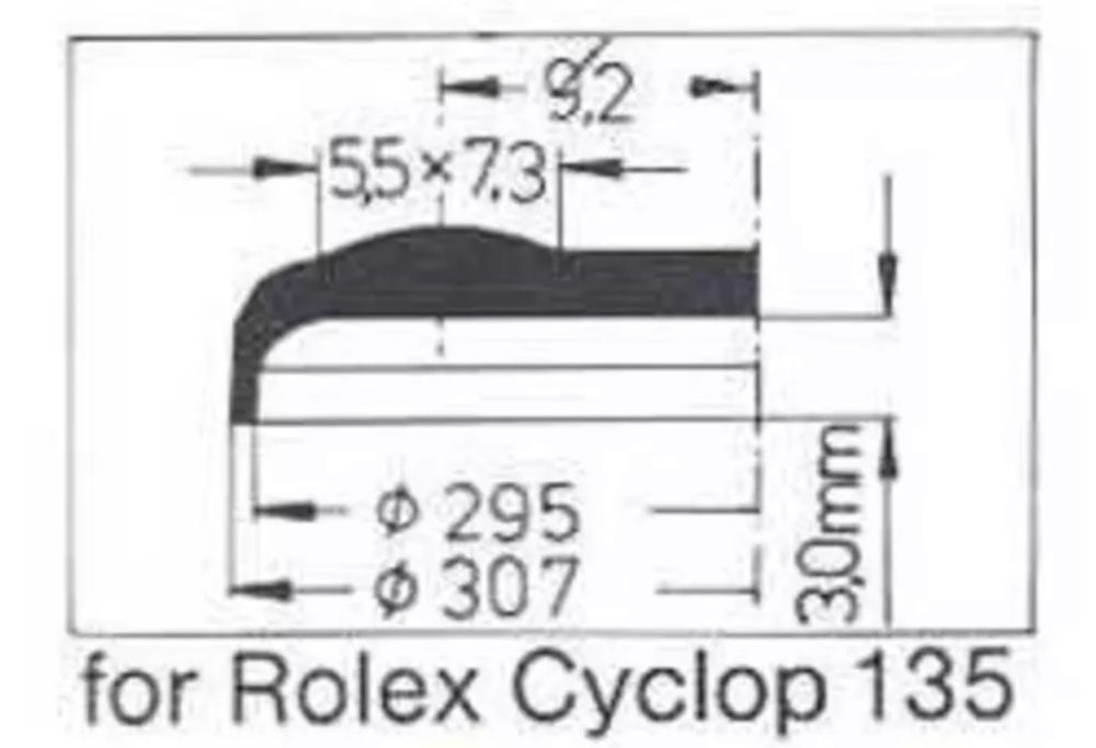 Szkło do Rolex Datejust z lupą daty (Cyclops) STERNKREUZ 307mm