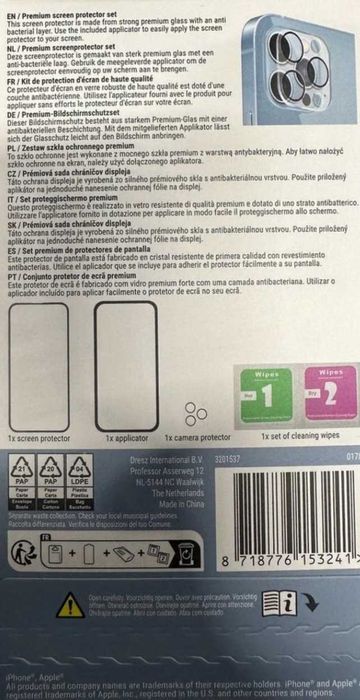 Iphone 13 Pro Premium glass CREEN PROTECTOR SET