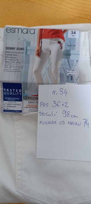 Nowe spodnie białe r. 34 Esmara