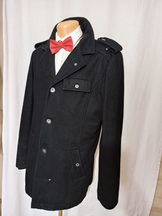 Sg Sg Czarny płaszcz męski L dyplomatka bosmanka  męska L Jack & Jones