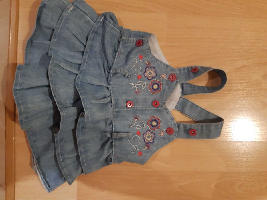 Sukienka dziewczęca jeans z bolerkiem 74