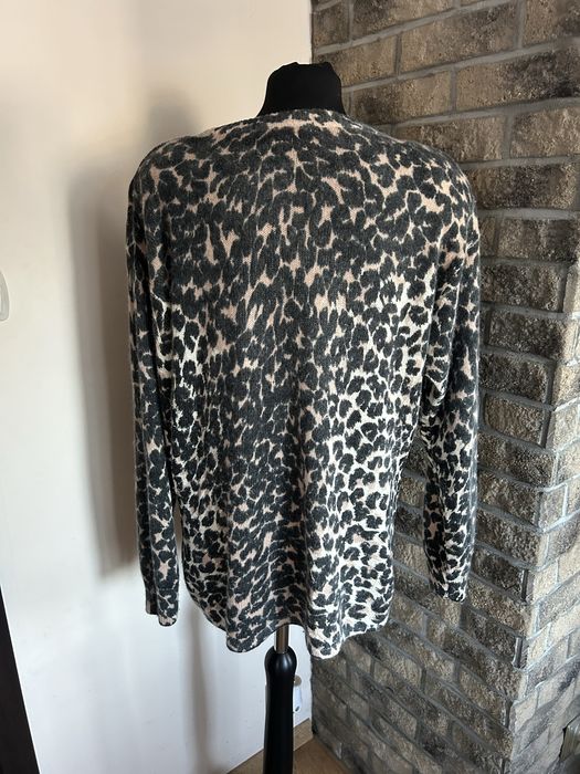 Jedwabny sweter w panterkę puszysty z angorą tozmiar L/40