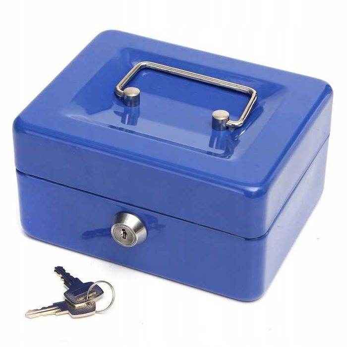 Kasetka metalowa skrytyka na dokumenty paragony faktury pieniądze kasę