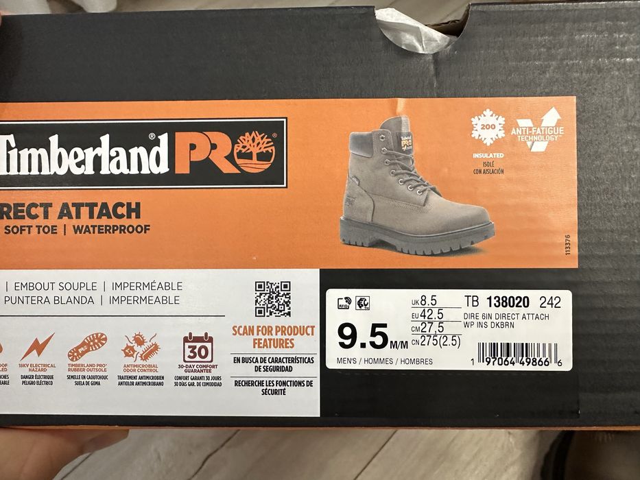 Timberland PRO Men's Direct Attach 6" Soft Toe Waterproof Work Boot розмір: 43 (27.5 см)
