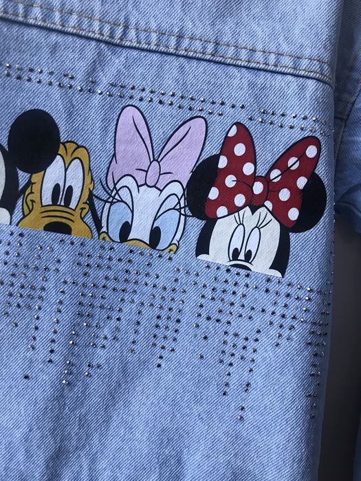 Zara 104 110 Disney Minnie Daisy kurtka katana jeansowa pudełkowy krój