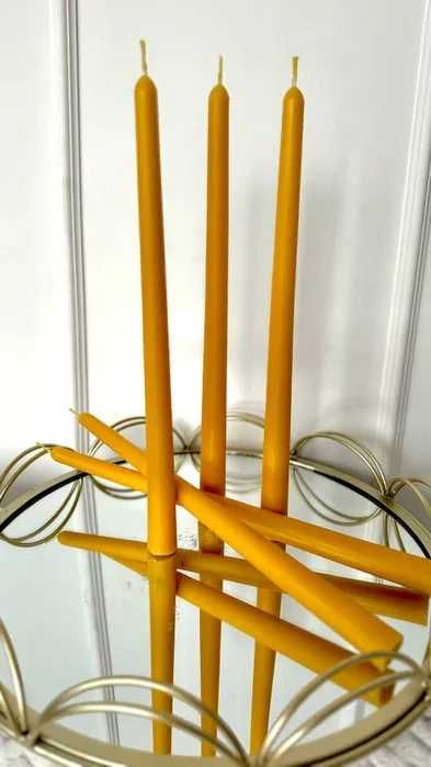 Świeca z wosku pszczelego DUŻA naturalna ŚWIECE - 25cm