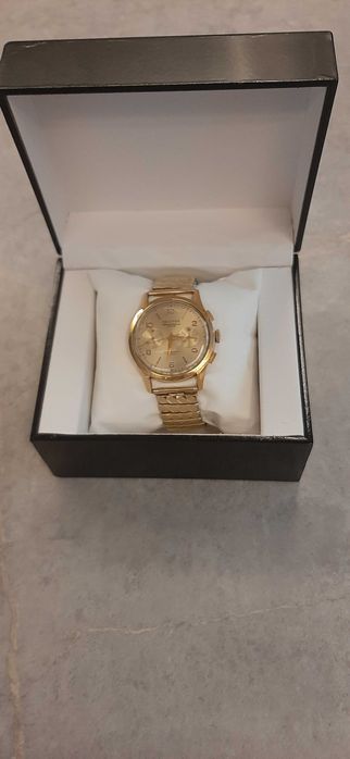 złoty 18k zegarek - chronograf - piękny stan