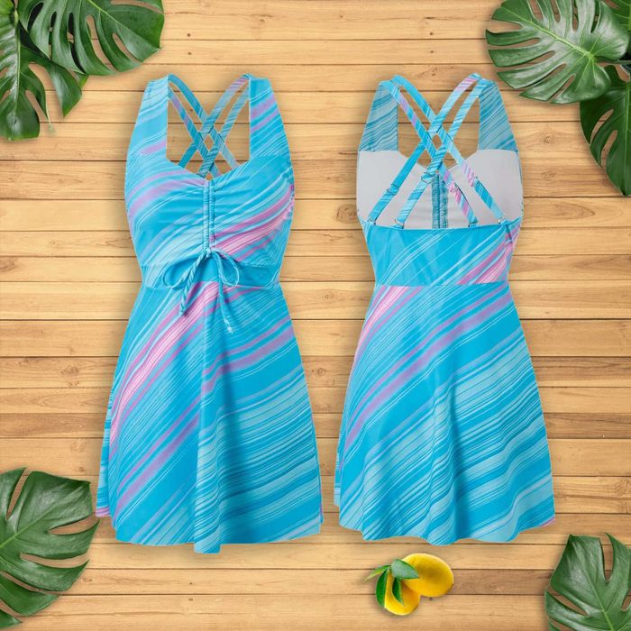 Damski Kostium Bikini Tankini Strój Kąpielowy Szorty Sukienka 3XL