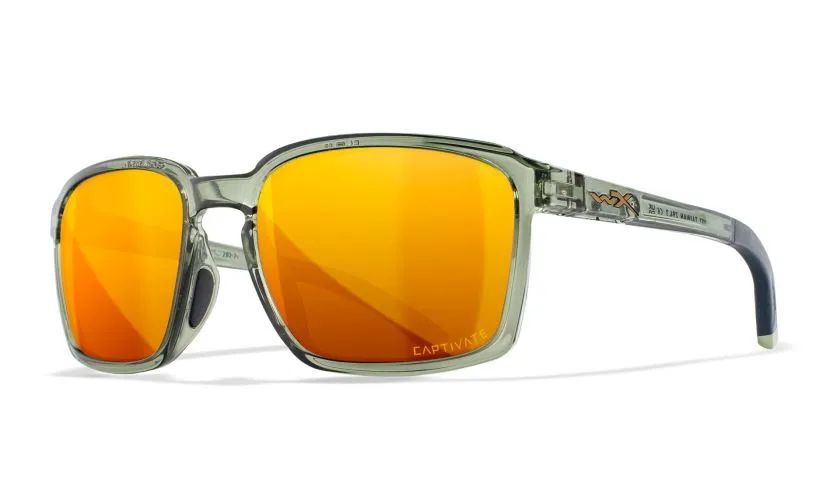 WileyX Okulary WX Alfa Gloss Crystal Light Olive Frame/Captivate Pol B