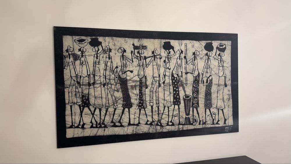 Batik de Moçambique - quadro em tecido tingido