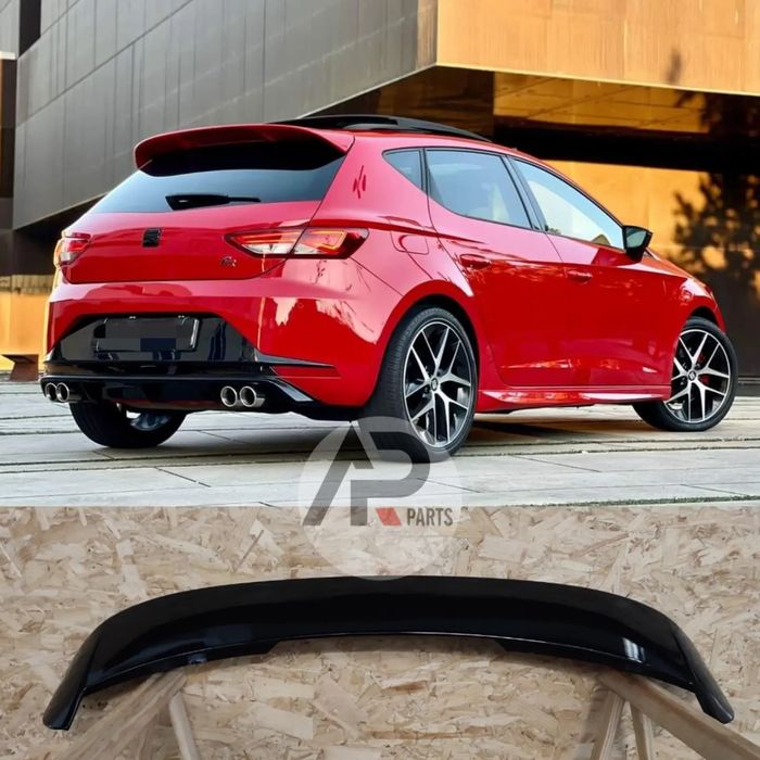 Seat Leon 5F Cupra Aileron Spoiler Aba Mala Preto brilhante