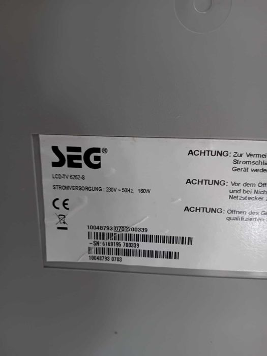 Telewizor SEG 6262-S LCD DVB-T sprawny 26 cale !