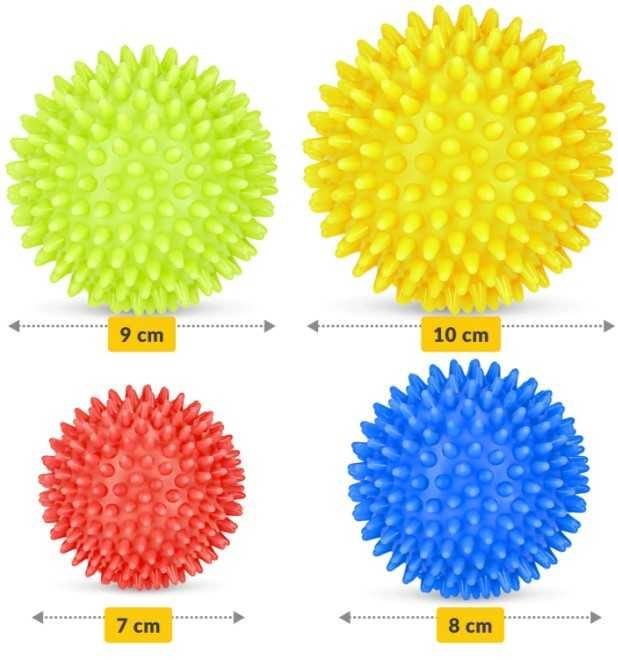 Zestaw piłek z kolcami do masażu SPIKE+ 4 szt. 4FIZJO Sensoryczne piłe