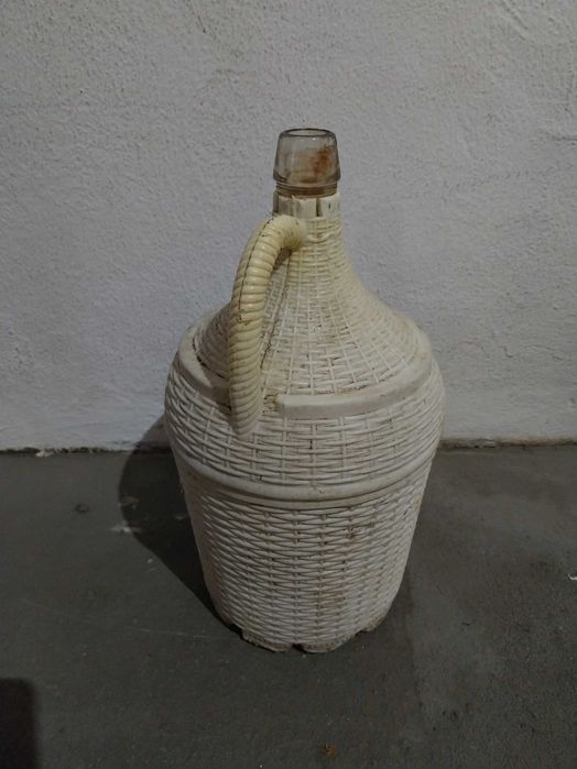Garrafões de vidro de 5 litros empalhados - lote de 10
