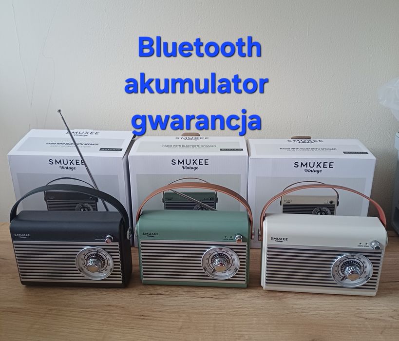 Nowe Radio z głośnikiem bluetooth, bateria wbudowana  Vintage,