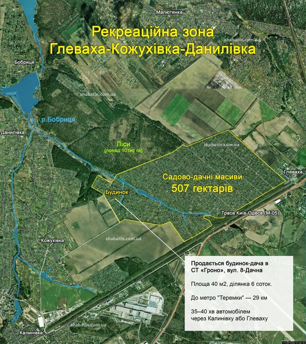 Дача Кожухівка Глеваха, 6 соток, теплий будинок – 29 км від Києва