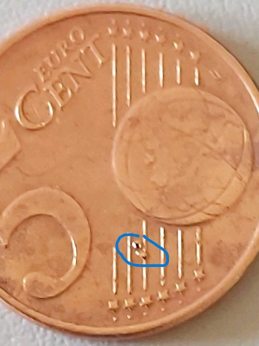 5 Cêntimos de 2003 da Áustria c/Defeito