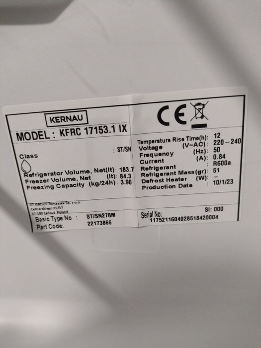 Lodówka Kernau używana
