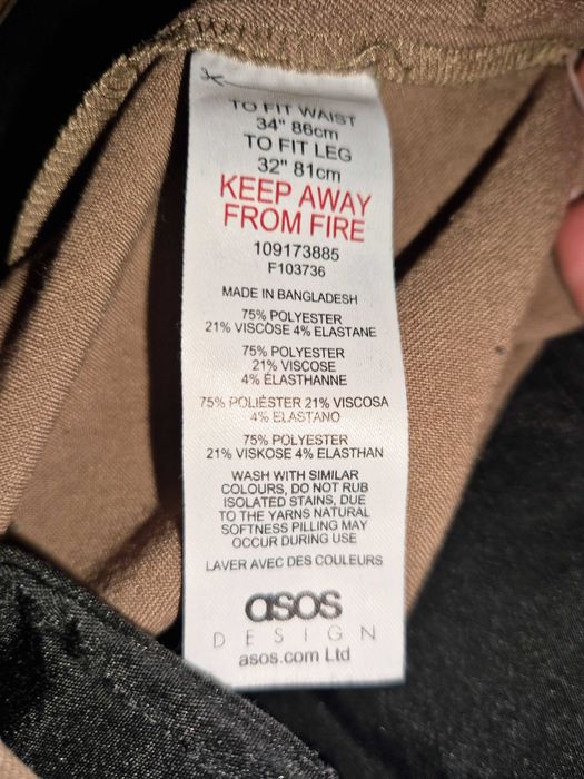 Eleganckie męskie spodnie garniturowe ASOS desing
