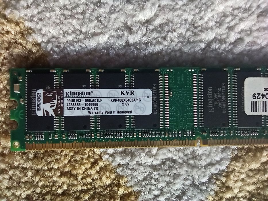2 szt 1GB (1X 1GB) KINGSTON KVR400X64C3A/1G 400 MHZ DDR