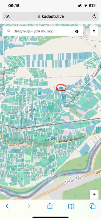 Земельна ділянка в м. Тячів під котеджне містечко