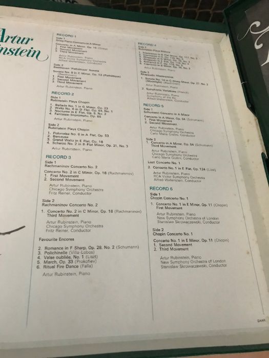 Coleção The Artistry of Artur Rubeinstein vinil