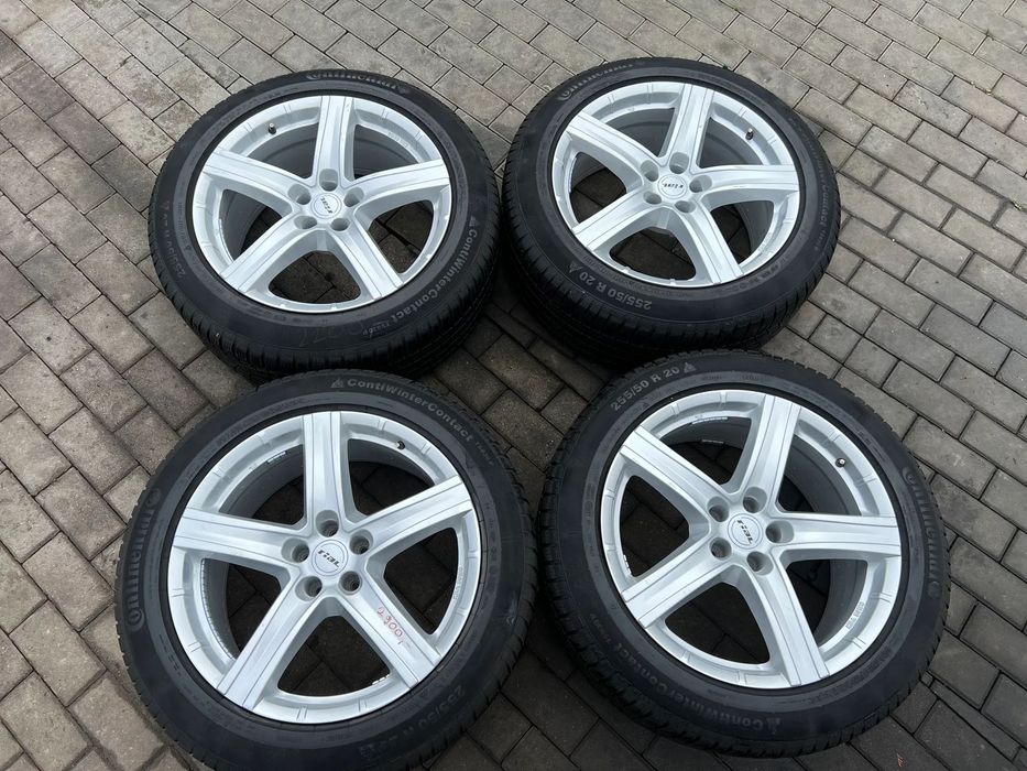 Komplet Alufelgi MERCEDES AUDI VOLKSWAGEN RIAL 9.5J R20 ET22 5x112 CONTINENTAL 255/50/20 6MM