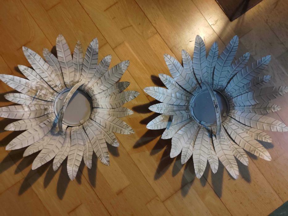 2X Candeeiros em Forma de Flores, Antigos, Estilo Bordalo Pinheiro