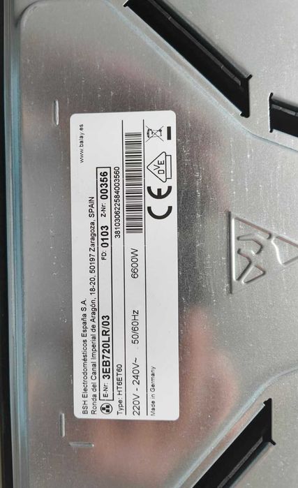 Placa Vitrocerâmica BALAY 3EB720LR/03 6600W (PREÇO NEGOCIÁVEL)