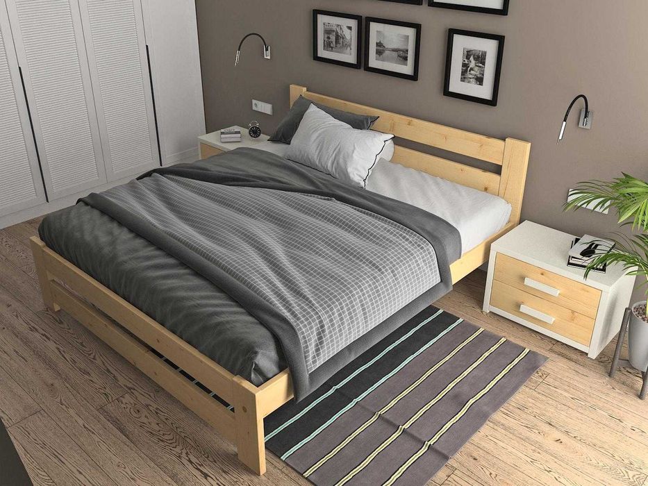 Дерев'яне ліжко Brugge "лаковане". Деревянная кровать.