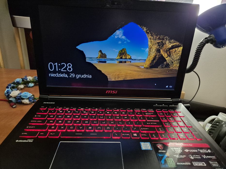 Laptop gamingowy MSI GE62 7RD Apache | i7-7700HQ | GTX 1050 | 256 GB RAM