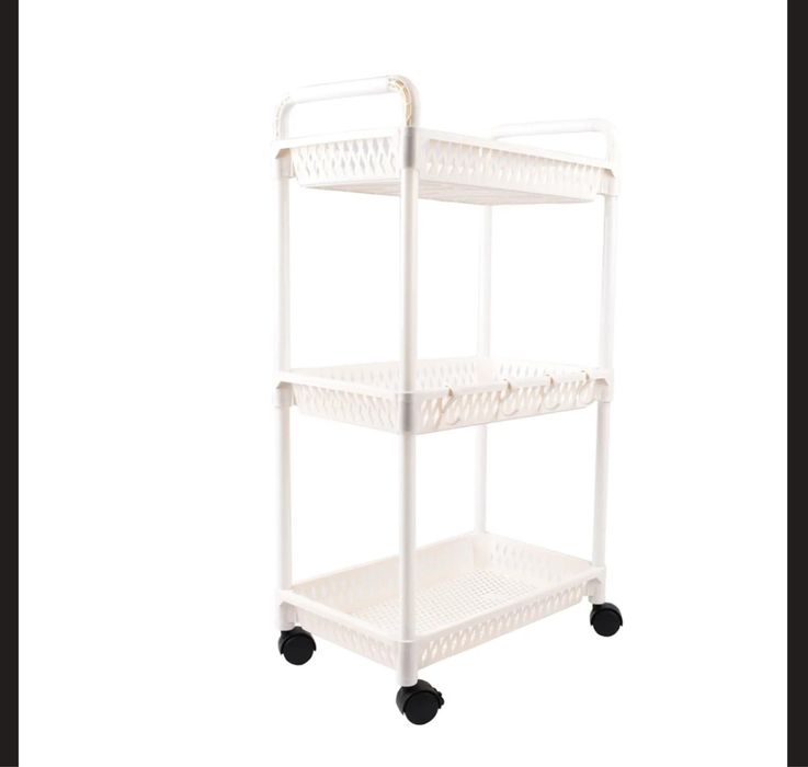 Міцний стелаж fw-03, 3 секції, етажерка на колесах, у ванну, вітальню