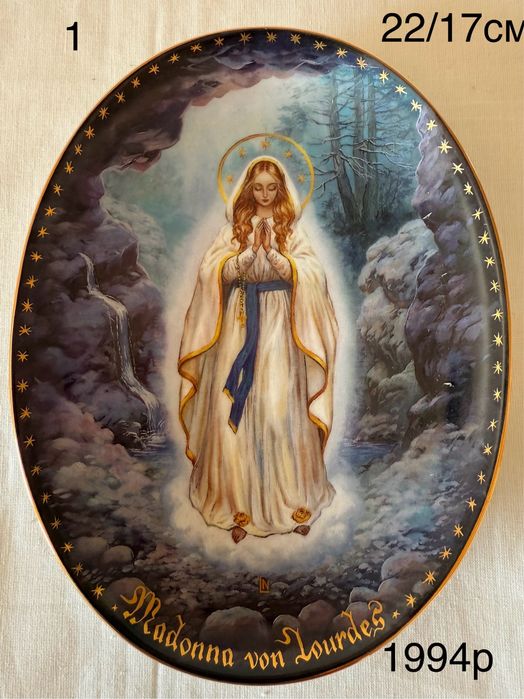 Вінтажні колекційні настінні панно репродукція картин на фарфорі .