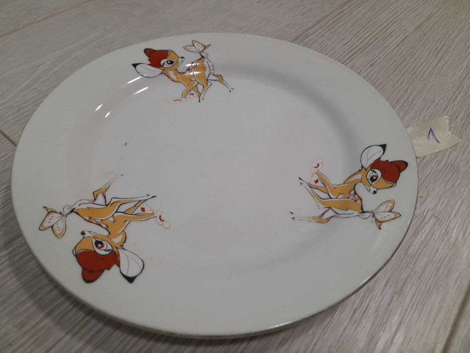 Talerzyk BAMBI sarenka jelonek PRL dzieci