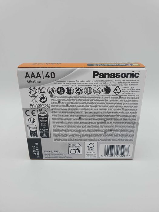 Bateria alkaliczna Panasonic AAA (R3) 40 szt.
