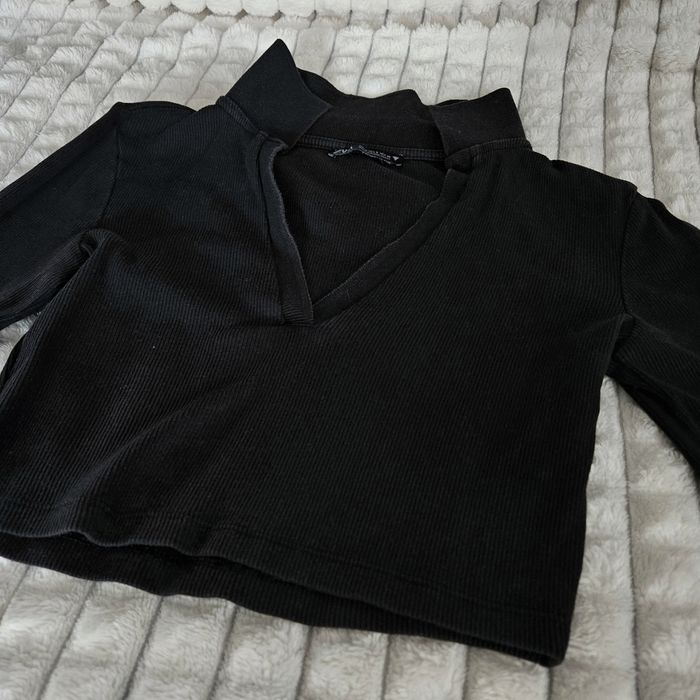 Кофта у2к чёрная zxc зара кроп топ  няш нефор