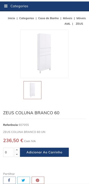 Coluna móvel de casa de banho