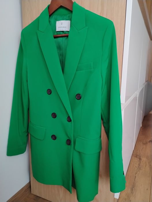 Marynarka dwurzędowa Stradivarius XS 34 zielona