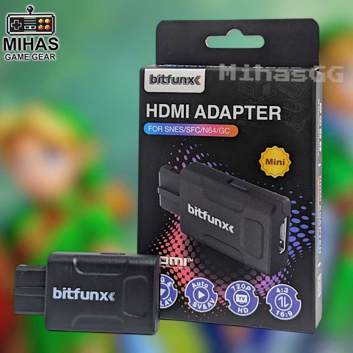 HDMI адаптер Bitfunx для Nintendo N64, GameCube, SNES — 720p