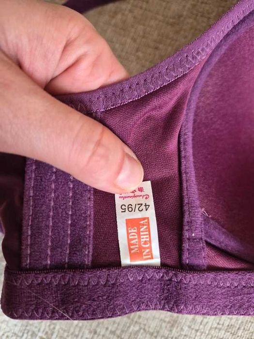 Fioletowy biustonosz 85B damski połyskujący