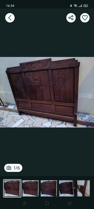 Cama de corpo e meio de madeira maciça como nova. Sem estrado