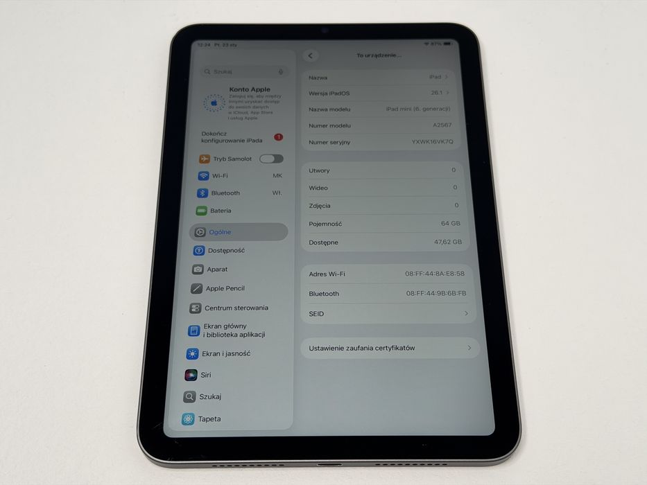 iPad mini 6 (A2567) - 64GB - faktura VAT 23%