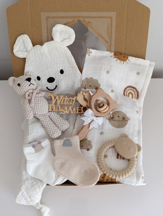 Zestaw prezentowy dla niemowlaka prezent babyshower narodziny chrzest