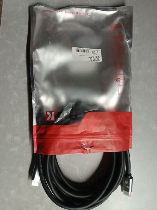 Cabo HDMI 5m Pro K - Alta Qualidade, dourado, fichas metálicas - NOVO!