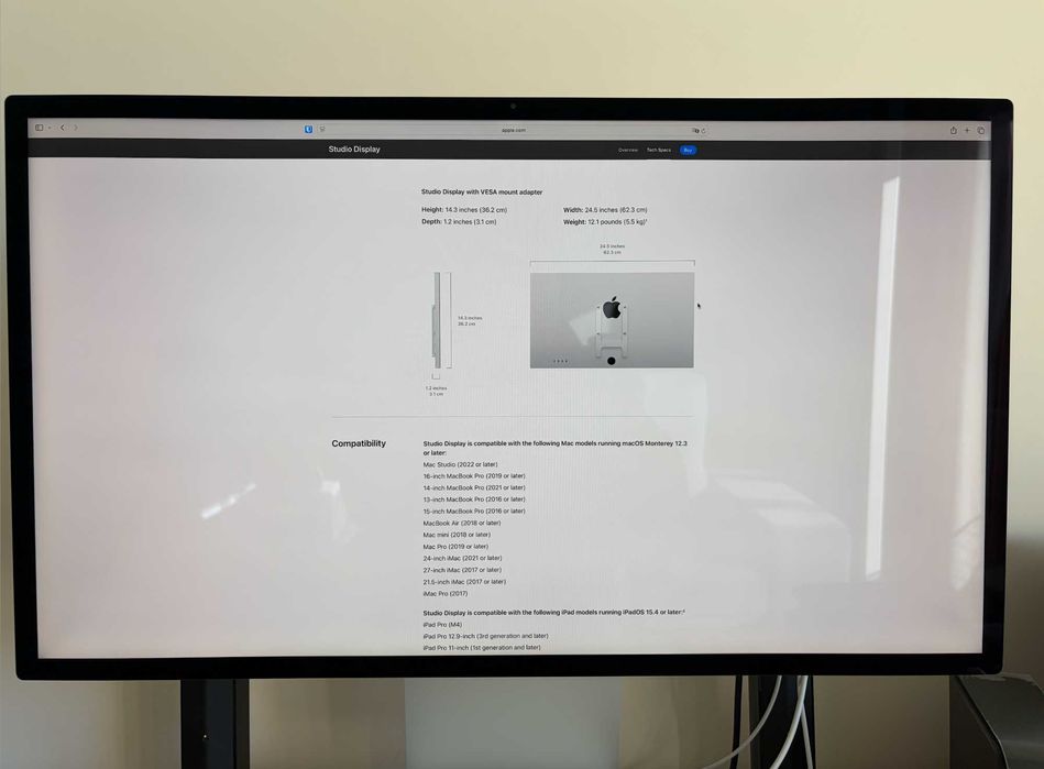 Apple Studio Display 5K, 27 polegadas, estado impecável