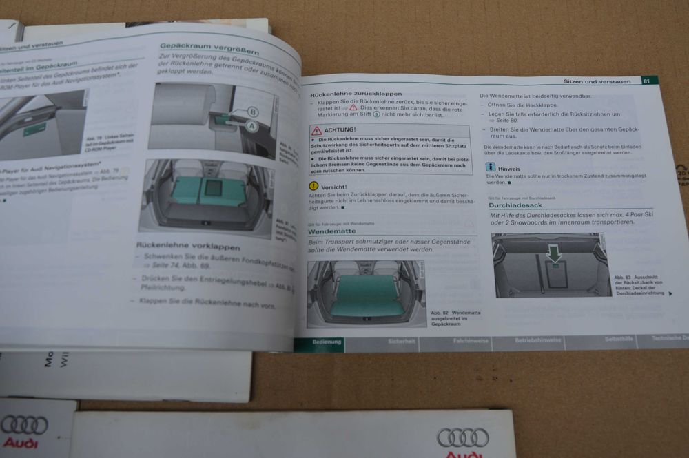 Audi A3 Sportback '08r INSTRUKCJA obslugi etui