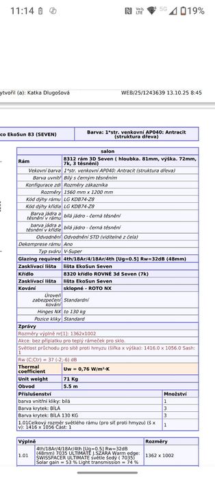 Okno antracyt   156x120
